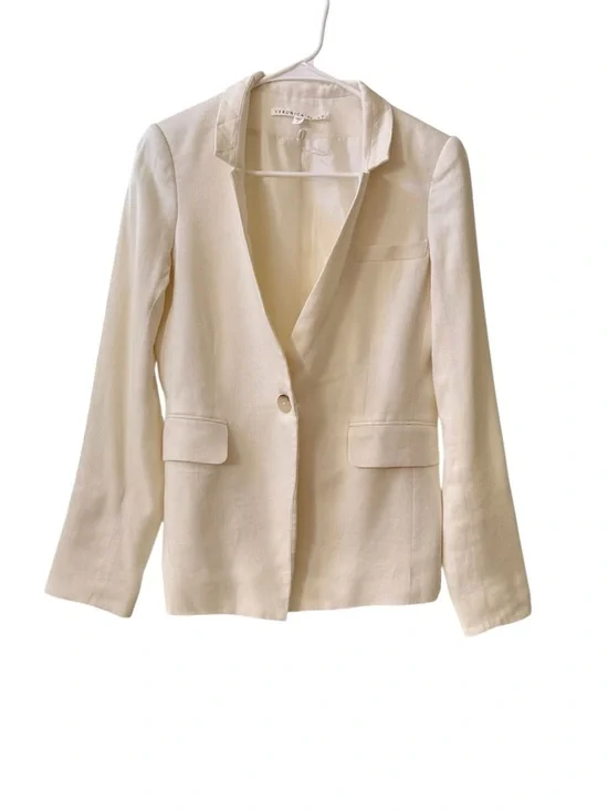 VERONICA BEARD Upcollar Dickey Jacket in White Sz 2